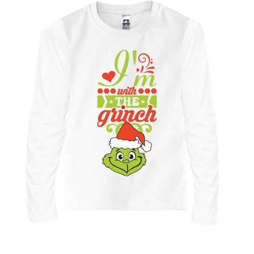 Детская футболка с длинным рукавом с Гринчем i`m with the Grinch